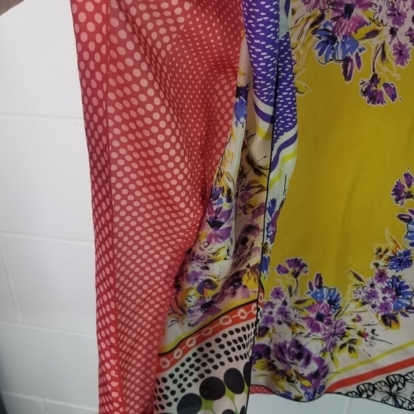 Cabi multicolor floral kimono silk top - Picture 5 of 8